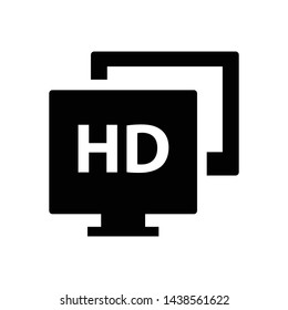Hd computer monitor icon vector black color design