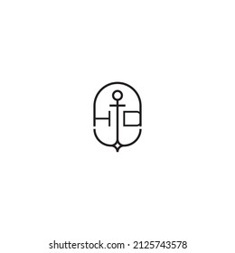 HD creative letter logo design in anchor concept with high quality professional design that will print well across any print media
