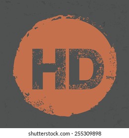 HD design on grunge background, grunge vector