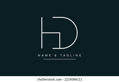 HD or DH Abstract initial monogram letter alphabet logo