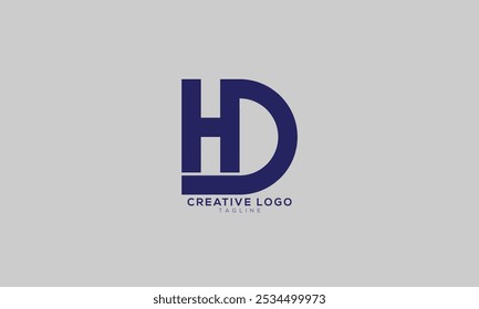 HD DH Abstract initial monogram letter alphabet logo design