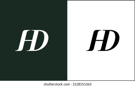 Monograma de las letras abstractas HD, DH