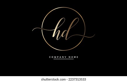 HD, DH Abstract Letters Logo Monogram