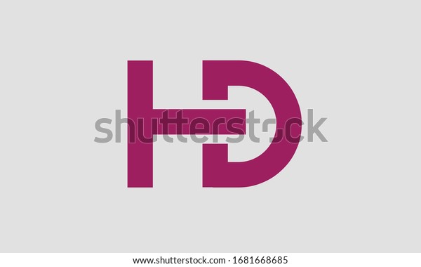 HD\
or Dh abstract minimal monogram vector logo\
template