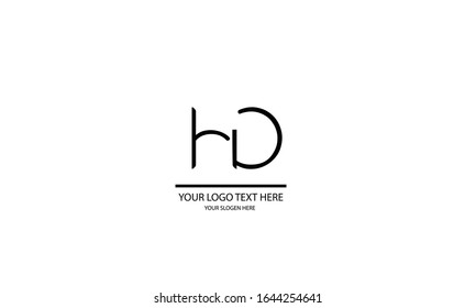 HD OR DH abstract vector logo monogram template