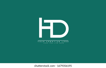 HD-DH-Logo für abstrakte Vektorillustration-Monogramm-Vorlage