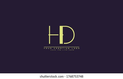 HD DH abstract vector logo monogram template