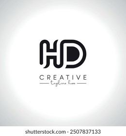 HD DH Alphabet Letters Monogram Logo Design. Initial Vector Symbol.