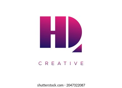 HD o DH Letra de combinación color creativo alfabeto logo de la empresa icono vector diseño