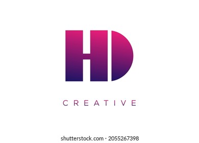 HD or DH Combination letter creative color alphabet company logo vector icon design