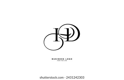 HD, DH, H, D, Abstract Letters Logo Monogram