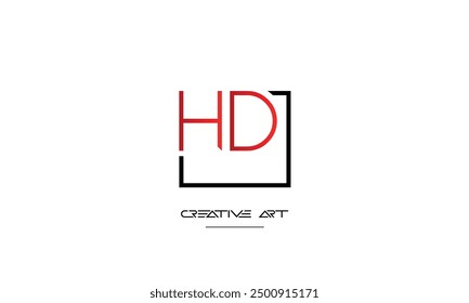 HD, DH, H, D abstract letters logo monogram