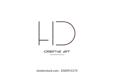 HD, DH, H, D abstract letters logo monogram