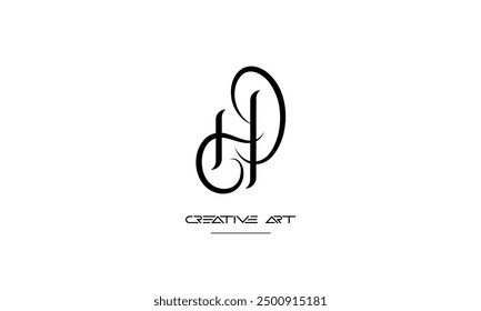 HD, DH, H, D letras abstractas logo monograma