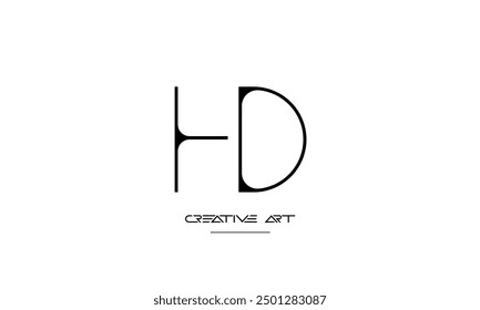 HD, DH, H, D abstract letters logo monogram