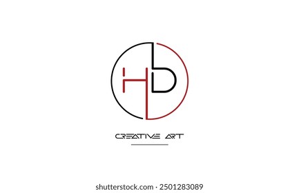 HD, DH, H, D abstract letters logo monogram