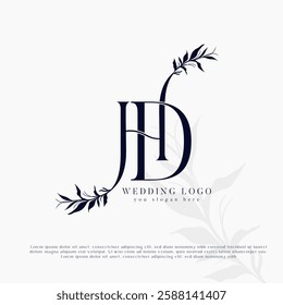 HD, DH Initial Wedding Logo Monogram