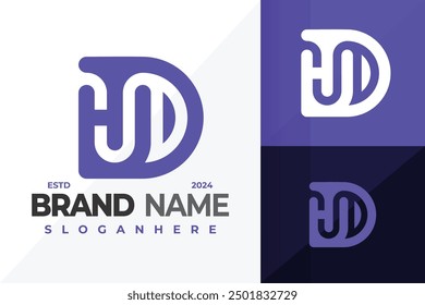 HD or DH Monogram Logo design vector symbol icon illustration