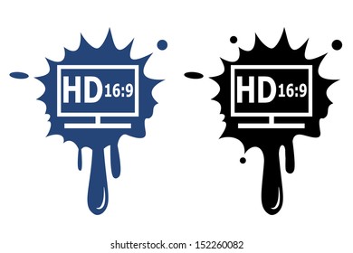 HD display blue and black icon