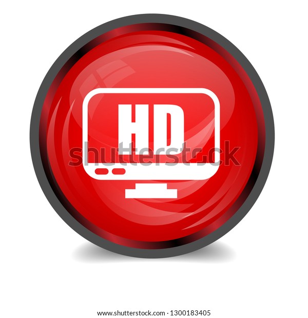 Download Hd Display Icon Glossy Button Stock Vector Royalty Free 1300183405
