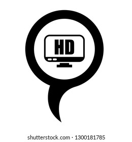 Hd display icon and map pin. logo concept. Designed for your web site design, logo, app, UI
