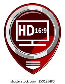 HD display red map pointer.