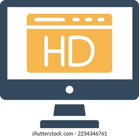 Hd Display Vector Icon which is suitable for commercial work and easily modify or edit it
