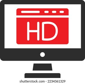 Hd Display Vector Icon which is suitable for commercial work and easily modify or edit it
