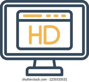 Hd Display Vector Icon which is suitable for commercial work and easily modify or edit it
