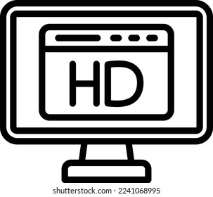 Hd Display Vector Icon which is suitable for commercial work and easily modify or edit it

