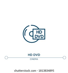 hd dvd outline vector icon. simple element illustration. hd dvd outline icon from editable cinema concept. can be used for web and mobile
