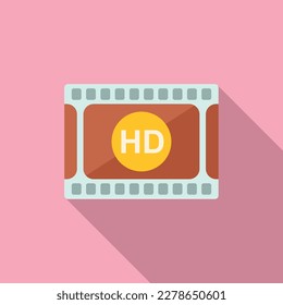 Vector plano del icono de película Hd. Montaje de video. Edición de película
