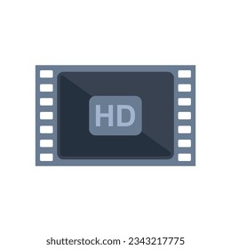 HD film icon flat vector. Cinema video. Movie camera isolated