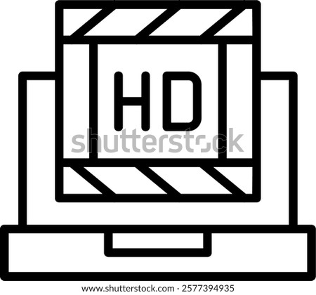 HD Film Line Vector Icon Design