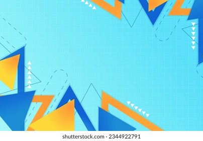 HD Geometric Abstract Background with Yellow Blue Color Combination