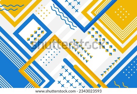 HD Geometric Abstract Background with Yellow Blue Color Combination