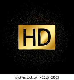 hd gold icon. Vector illustration of golden particle background.