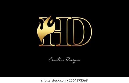 HD Golden Flame Logo Design Luxury Minimalist Symbol for Premium Branding and Creative Identity