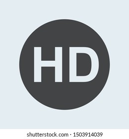 Hd gray icon in circle. Vector illustration
