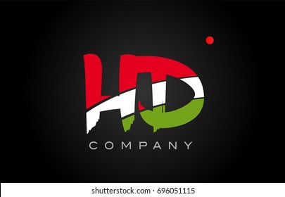 HD H D letter logo combination alphabet vector creative company icon design template modern