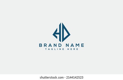 HD h d diseño de vectores del logotipo de letra del alfabeto creativo moderno
