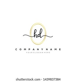 HD handwriting initial logo template vector.