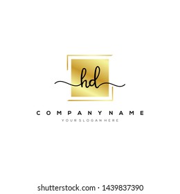 HD handwriting initial logo template vector.