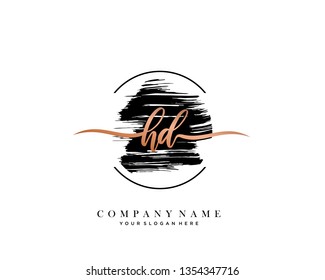 HD handwriting initial  logo vector
