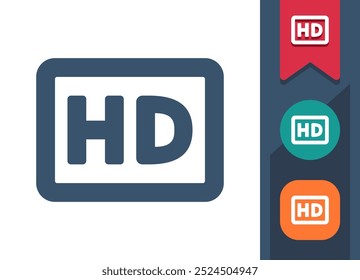 HD, High Definition Icon. Professional, pixel perfect icon. EPS 10 format.