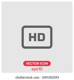 HD (High Definition) Sign Vector Icon Illustration For Web And Mobile Application.Ui/Ux