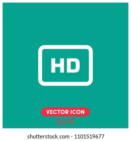 HD (High Definition) Sign Vector Icon Illustration For Web And Mobile Application.Ui/Ux.Green Background.Premium Quality.