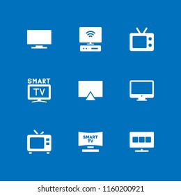 hd icon. 9 hd set with tv, smart tv and television vector icons for web and mobile app