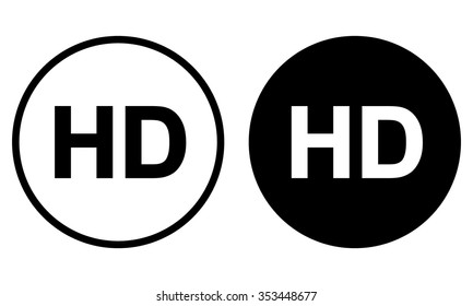 HD icon in circle . Vector illustration