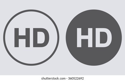 HD icon in circle . Vector illustration